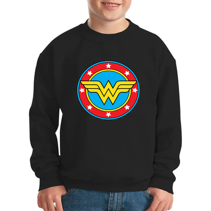 Wonder Woman Shield Logo Superhero Wonder Girl Comic Book Character Super Woman Kids Jumper