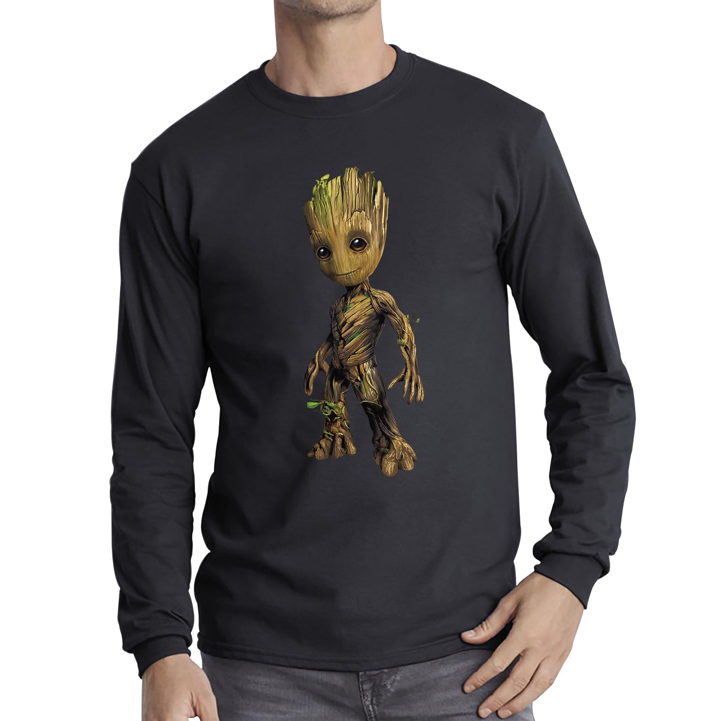 Baby Groot Comic book character Guardians of the Galaxy I am Groot Action Adventure Comedy Sci-Fi Movie Long Sleeve T Shirt