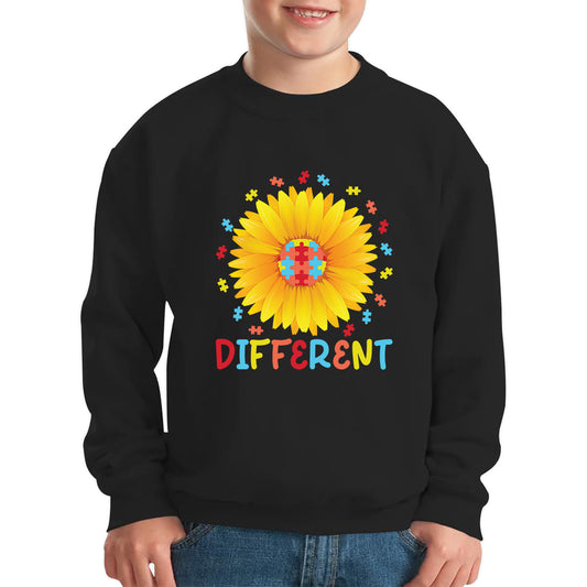 Different Sunflower Autism Awareness Month Sunflower Puzzle Acceptance Autism Support Kids Jumper