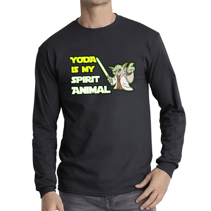 Yoda Is My Spirit Animal Yoda Legendary Jedi Master Disney Star Wars Day 46th Anniversary Long Sleeve T Shirt