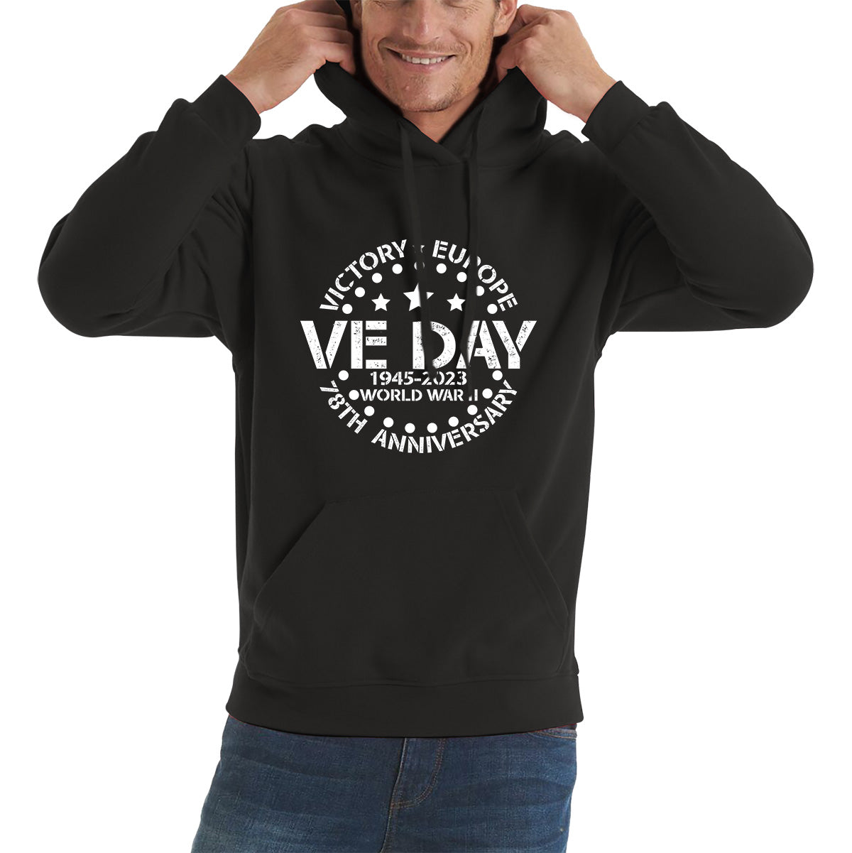 Victory In Europe VE Day 1945-2023 78th Anniversary Armed Forces Victory Day Remembrance Day Unisex Hoodie