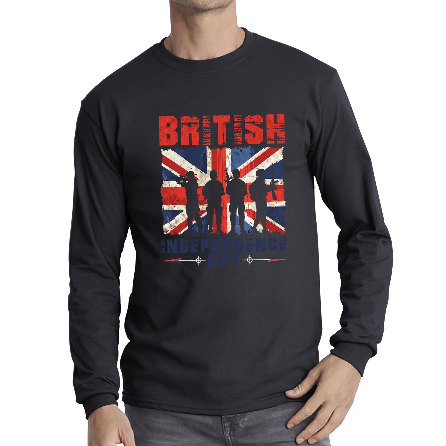 British Independence Day UK Flag 1st Of May Independence Day British Country Love Patriotism Great Britain Long Sleeve T Shirt