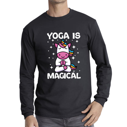 Namaste Unicorn Yoga Is Magical Unicorn Meditation Fitness Unicorn Lovers Yogi Gift Long Sleeve T Shirt