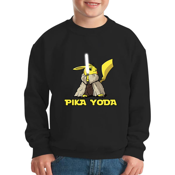 Pika Yoda Pikachu As Master Yoda Jedi Pokémon Star Wars Parody Jedi Pika Star Wars Day 46th Anniversary Kids Jumper