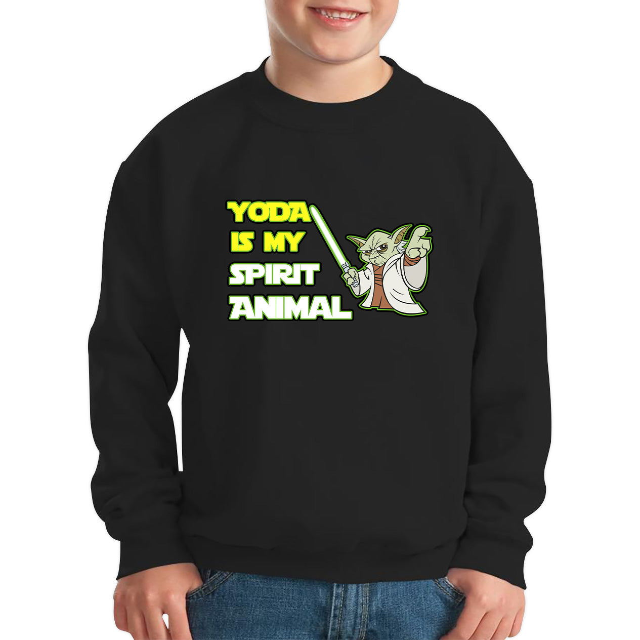 Yoda Is My Spirit Animal Yoda Legendary Jedi Master Disney Star Wars Day 46th Anniversary Kids Jumper