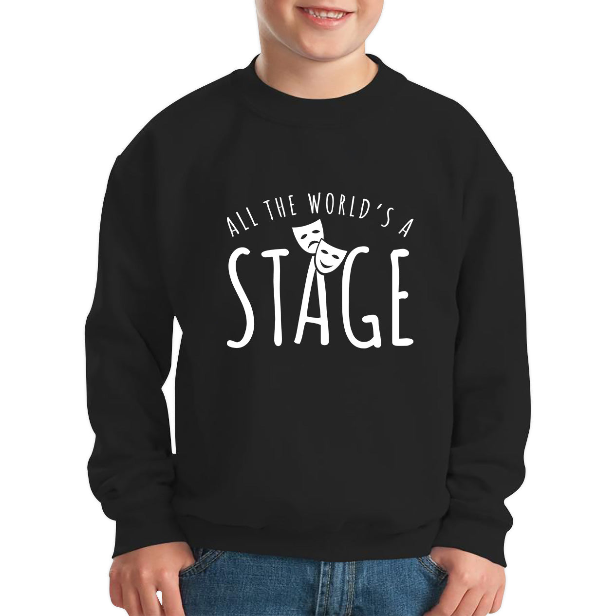 All The World’s A Stage By William Shakespeare Quote National Shakespeare Day Kids Jumper