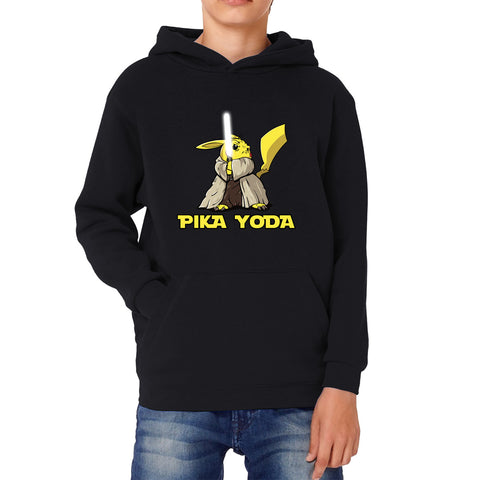 Pika Yoda Pikachu As Master Yoda Jedi Pokémon Star Wars Parody Jedi Pika Star Wars Day 46th Anniversary Kids Hoodie