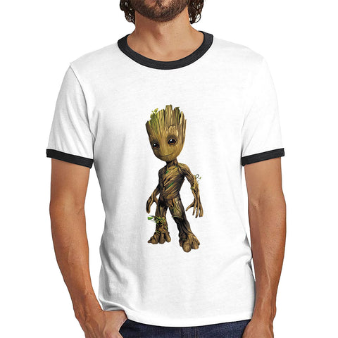Baby Groot Comic book character Guardians of the Galaxy I am Groot Action Adventure Comedy Sci-Fi Movie Ringer T Shirt