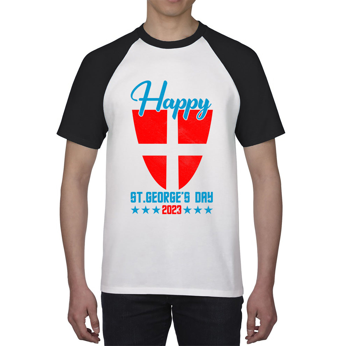 Happy St George's Day 2023 Saint George Cross Shield England Flag Religious Warriors St George Day Baseball T Shirt