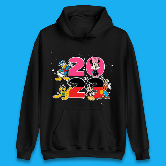 Disney Trip 2023 Disney Club Mickey Mouse Minnie Mouse Donald Duck Pluto Goofy Cartoon Characters Disney Vacation Unisex Hoodie