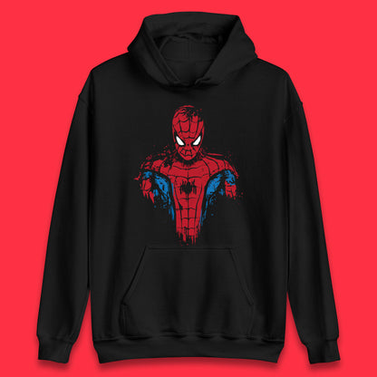 Spider-Man Distressed Portrait Marvel Comics Character Superhero Marvel Avengers Spiderman Unisex Hoodie