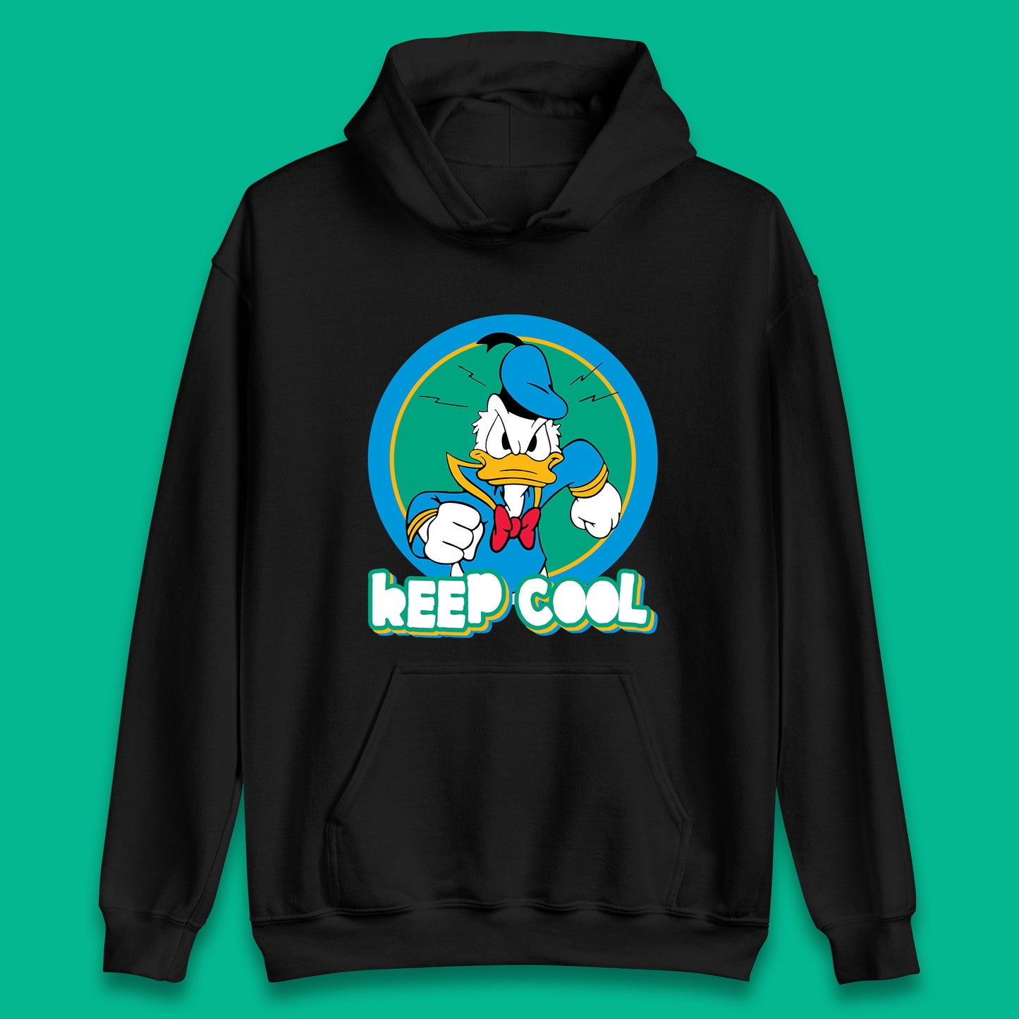 Keep Cool Donald Duck Animated Cartoon Character Angry Duck Disneyland Trip Disney Vacations Unisex Hoodie