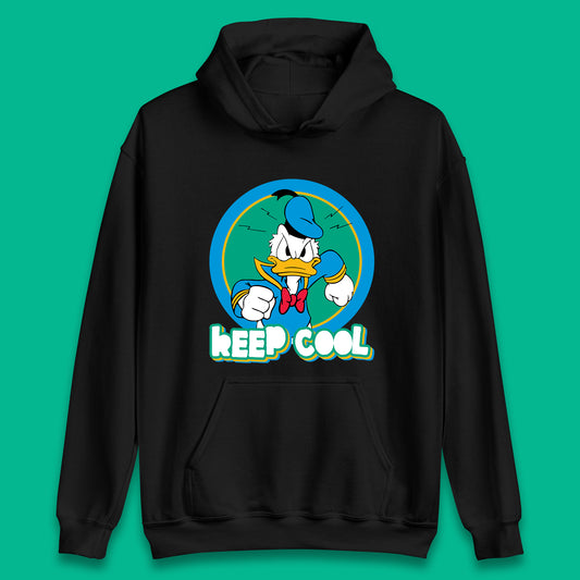 Keep Cool Donald Duck Animated Cartoon Character Angry Duck Disneyland Trip Disney Vacations Unisex Hoodie