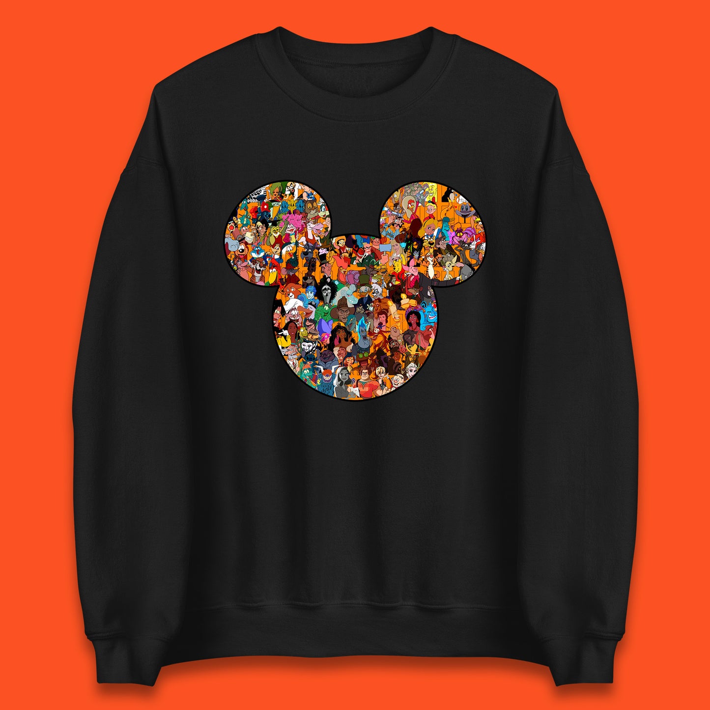 Disney Mickey Mouse Minnie Mouse Head All Disney Characters Together Disney Family Animated Cartoons Movies Characters Disney World Unisex Sweatshirt