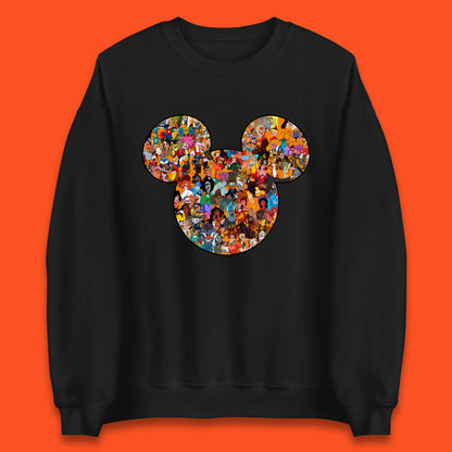 Disney Mickey Mouse Minnie Mouse Head All Disney Characters Together Disney Family Animated Cartoons Movies Characters Disney World Unisex Sweatshirt
