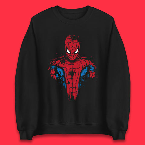 Spider-Man Distressed Portrait Marvel Comics Character Superhero Marvel Avengers Spiderman Unisex Sweatshirt