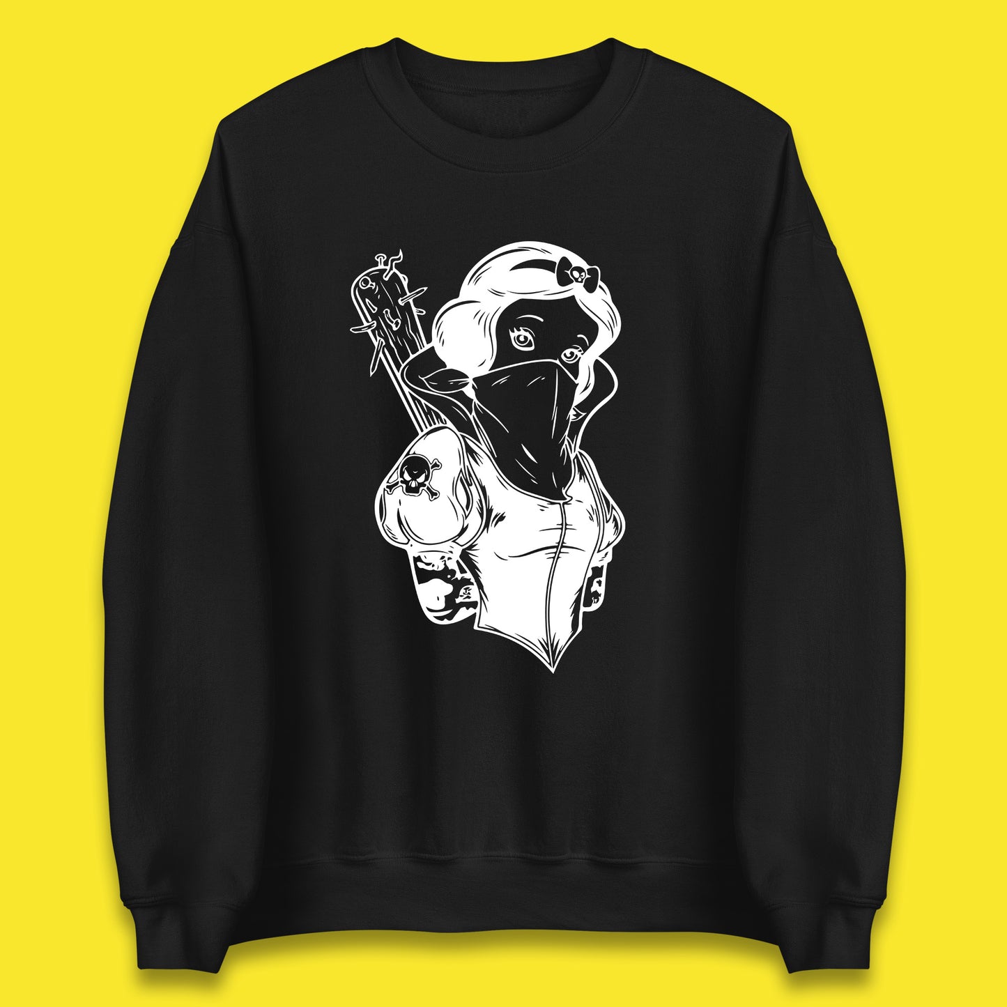 Not So Snow White Twisted Rock Parody Disney Princess Gangster Skull Tattoo Punk Princess Tattooed Emo Alice In A Jack Unisex Sweatshirt