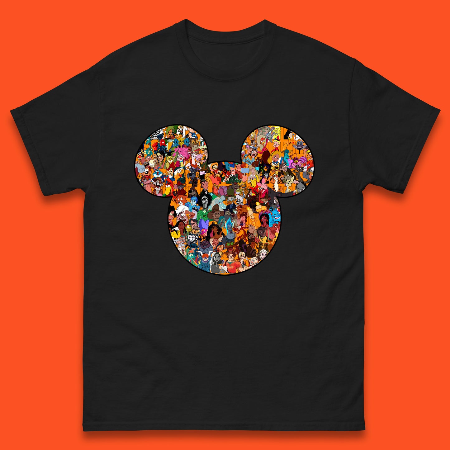 Disney Mickey Mouse Minnie Mouse Head All Disney Characters Together Disney Family Animated Cartoons Movies Characters Disney World Mens Tee Top