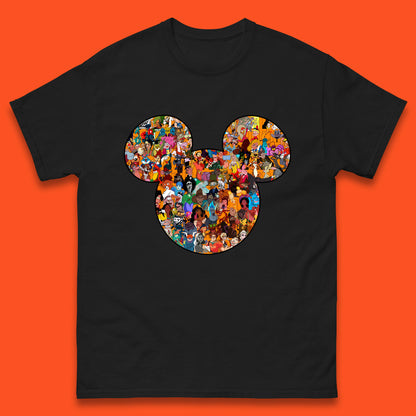 Disney Mickey Mouse Minnie Mouse Head All Disney Characters Together Disney Family Animated Cartoons Movies Characters Disney World Mens Tee Top