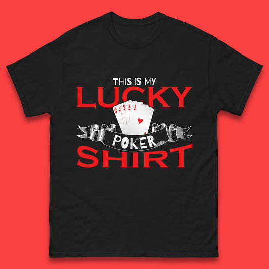 This Is My Lucky poker Shirt Poker Card Player Poker Game Gambling Gambler  Mens Tee Top