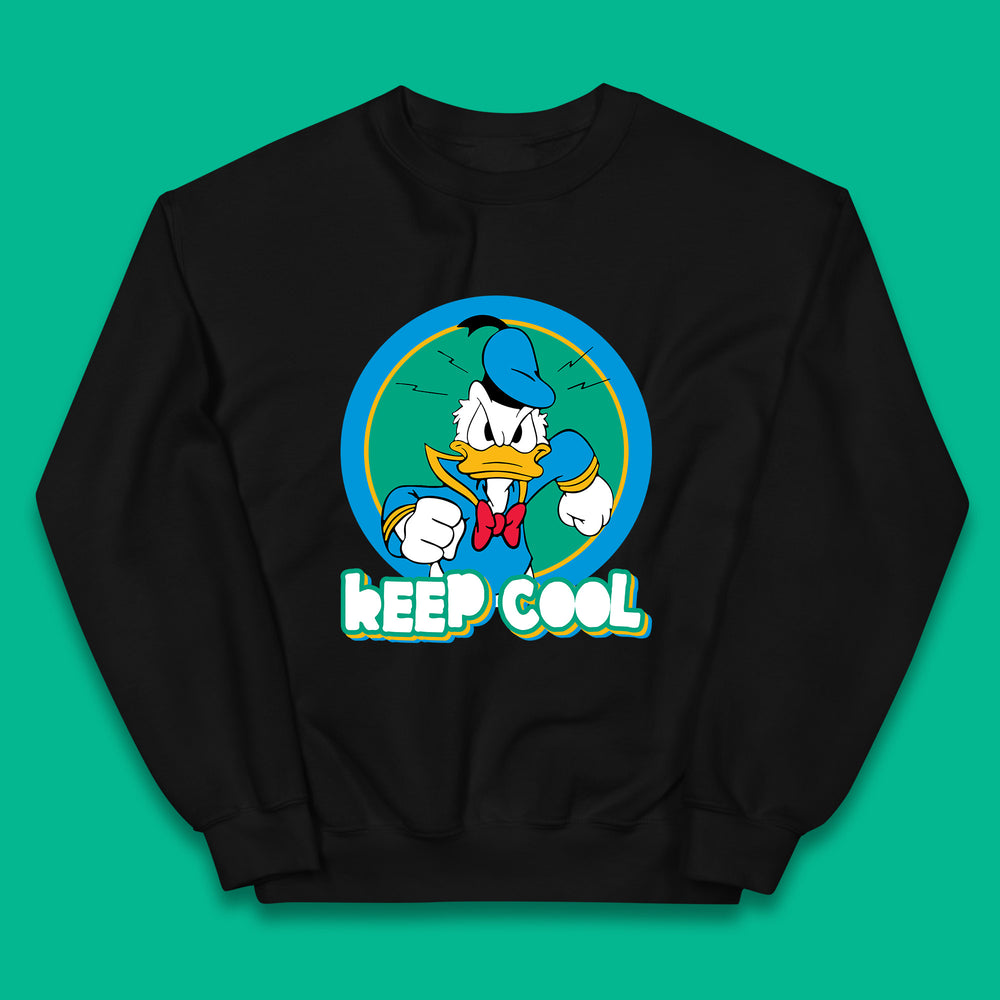 Keep Cool Donald Duck Animated Cartoon Character Angry Duck Disneyland Trip Disney Vacations Kids Jumper