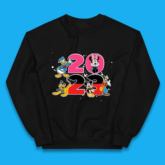 Disney Trip 2023 Disney Club Mickey Mouse Minnie Mouse Donald Duck Pluto Goofy Cartoon Characters Disney Vacation Kids Jumper