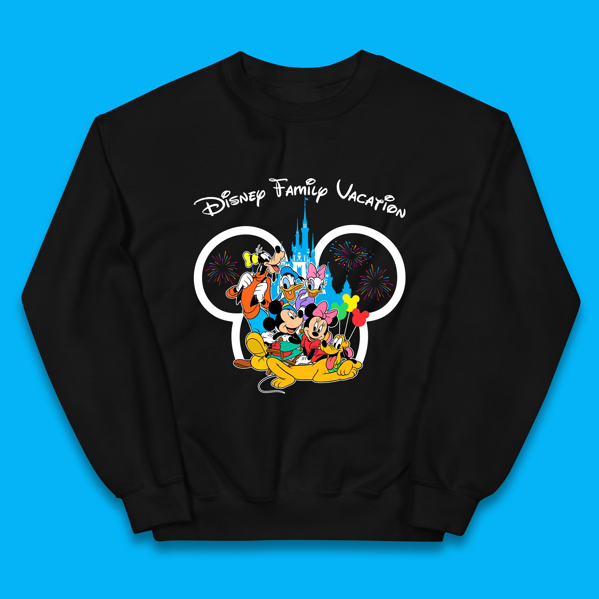 Walt Disney Mickey And Friends Trip To Disney World Mickey Mouse Minnie Mouse Pluto Donald Daisy Duck Goofy Disney Club Disney Castle Kids Jumper