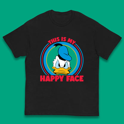 This Is My Happy Face Donald Duck Funny Animated Cartoon Character Angry Duck Disneyland Trip Disney Vacations Kids T Shirt