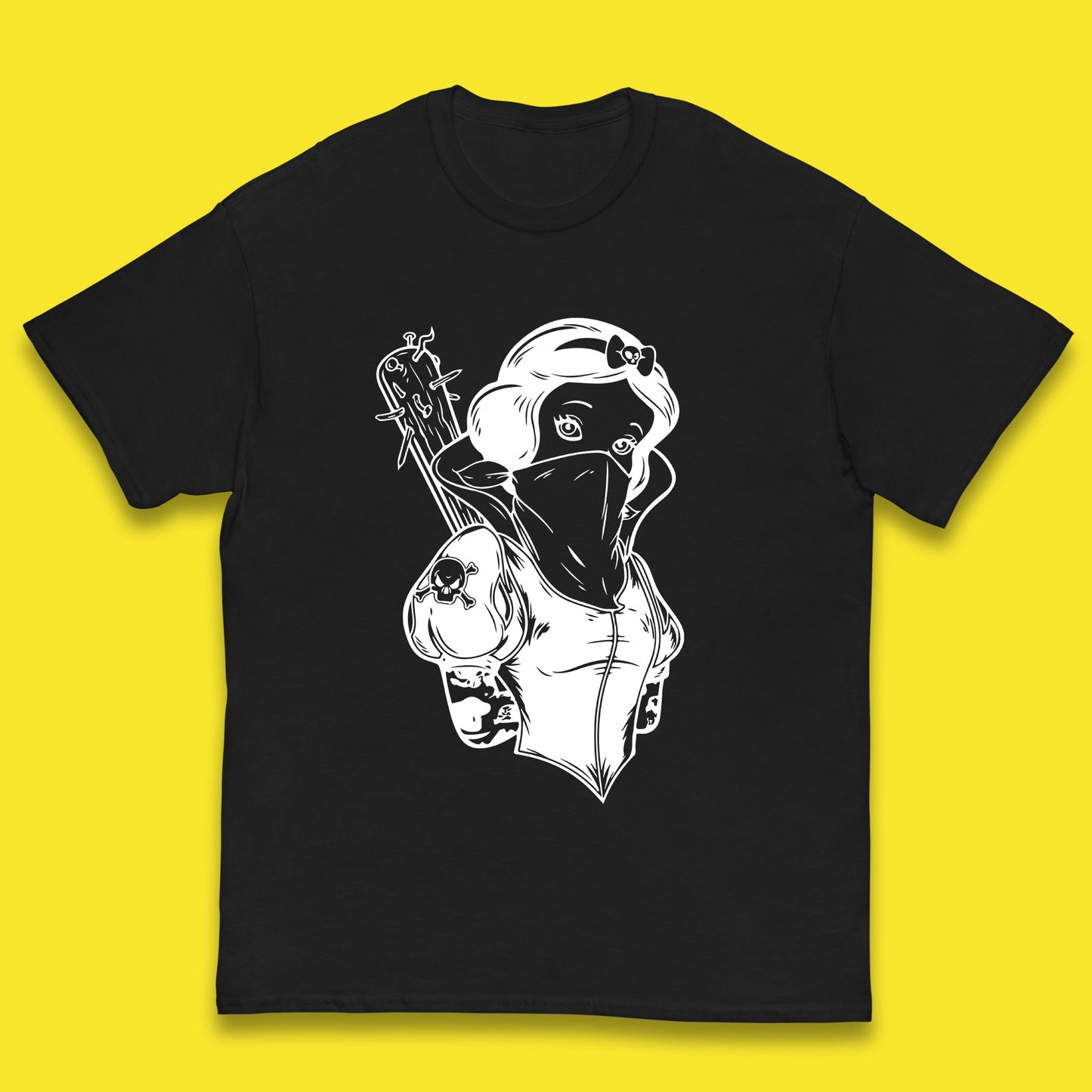 Not So Snow White Twisted Rock Parody Disney Princess Gangster Skull Tattoo Punk Princess Tattooed Emo Alice In A Jack Kids T Shirt