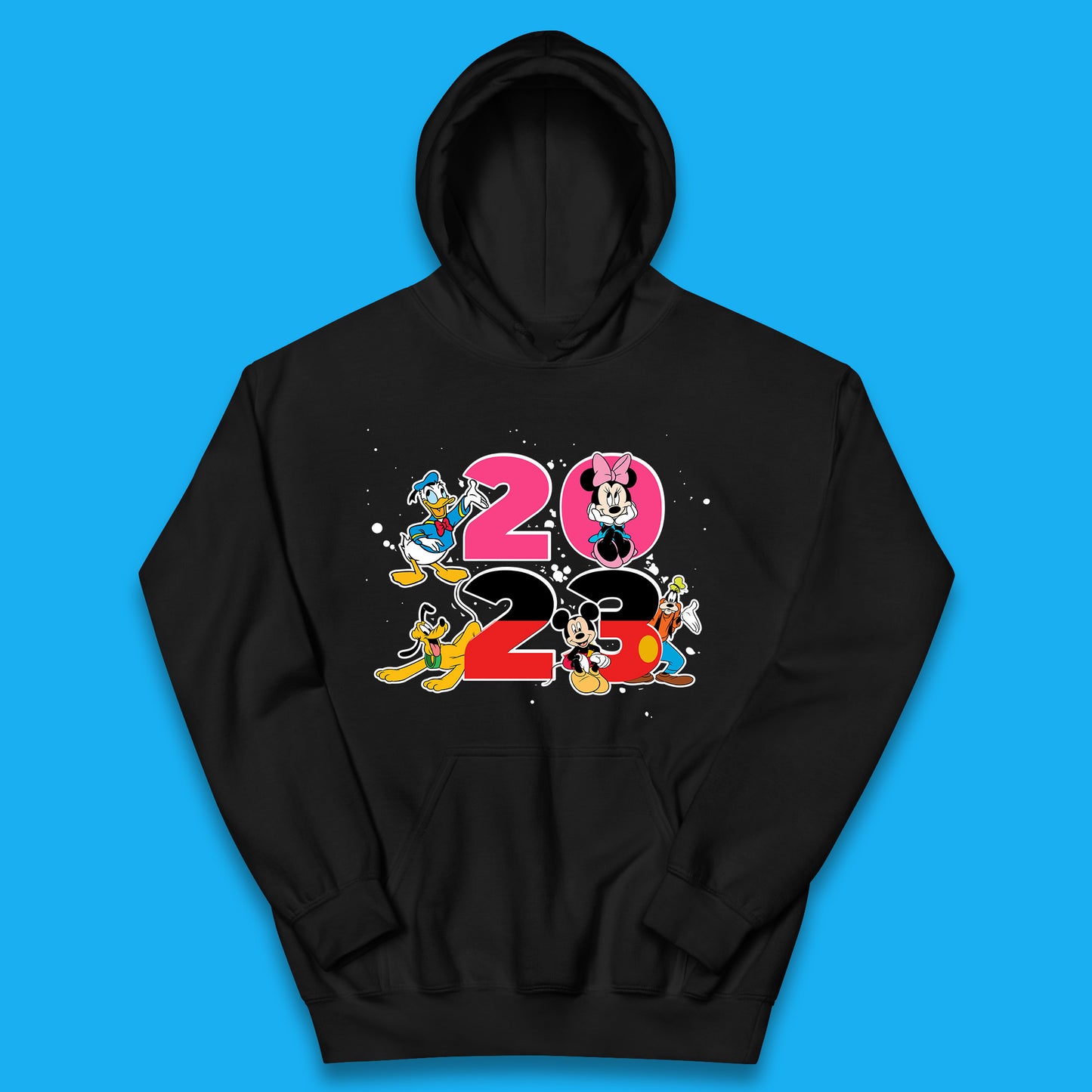 Disney Trip 2023 Disney Club Mickey Mouse Minnie Mouse Donald Duck Pluto Goofy Cartoon Characters Disney Vacation Kids Hoodie