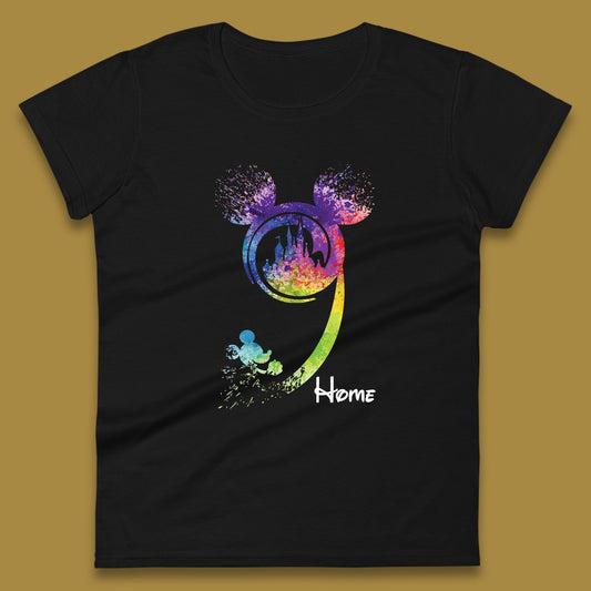 Disney Home Castle Mickey Mouse Minnie Mouse Magic Kingdom Disney World Womens Tee Top