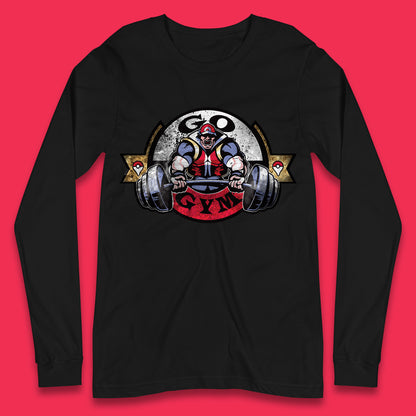 Pokémon Go Gym Funny Pokémon Gym Trainer Gamer Nerd Parody Gym Training Bodybuilding Workout Long Sleeve T Shirt