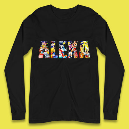 Personalised All Disney Fictional Characters Disney Family Animated Cartoons Movies Characters Disney World Long Sleeve T Shirt