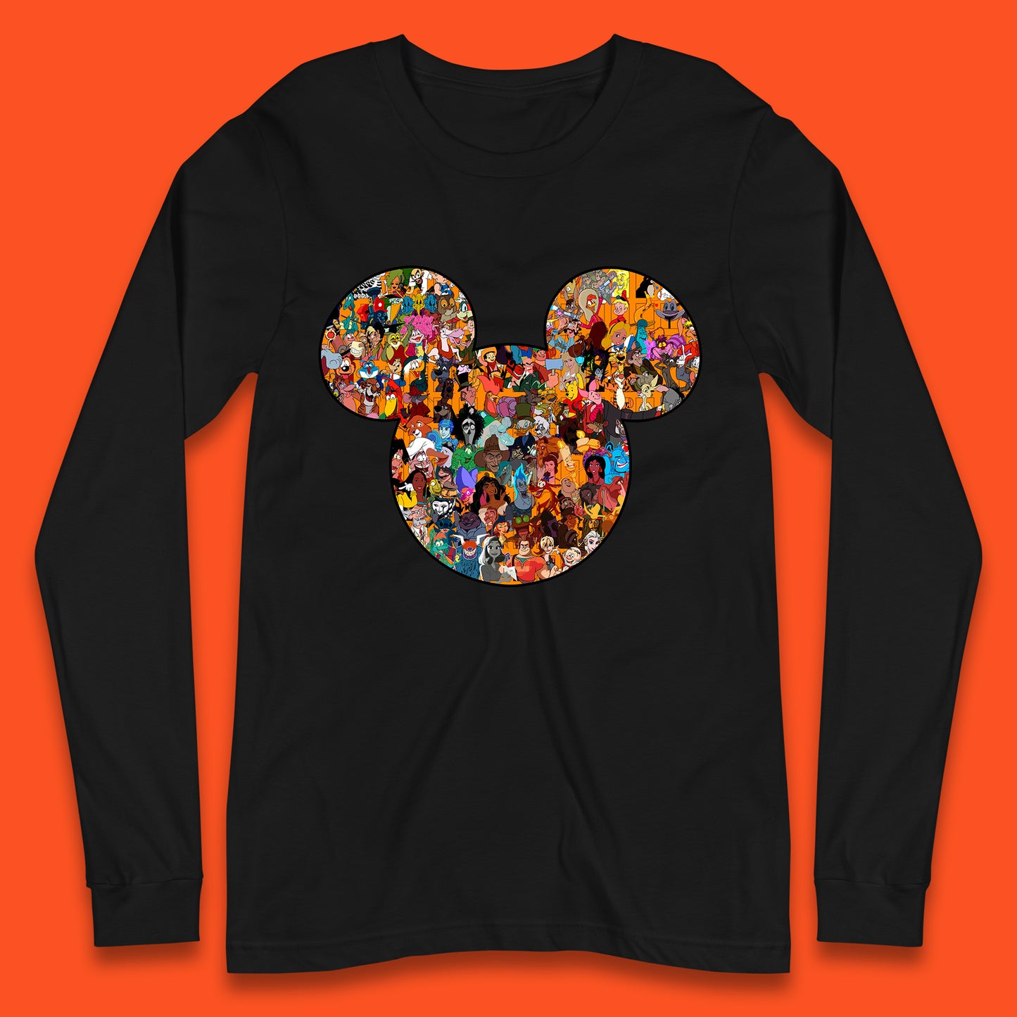 Disney Mickey Mouse Minnie Mouse Head All Disney Characters Together Disney Family Animated Cartoons Movies Characters Disney World Long Sleeve T Shirt