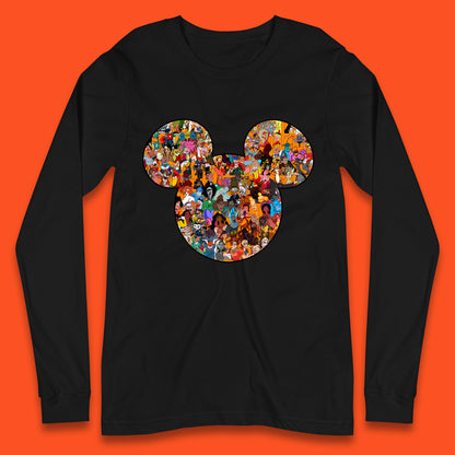 Disney Mickey Mouse Minnie Mouse Head All Disney Characters Together Disney Family Animated Cartoons Movies Characters Disney World Long Sleeve T Shirt