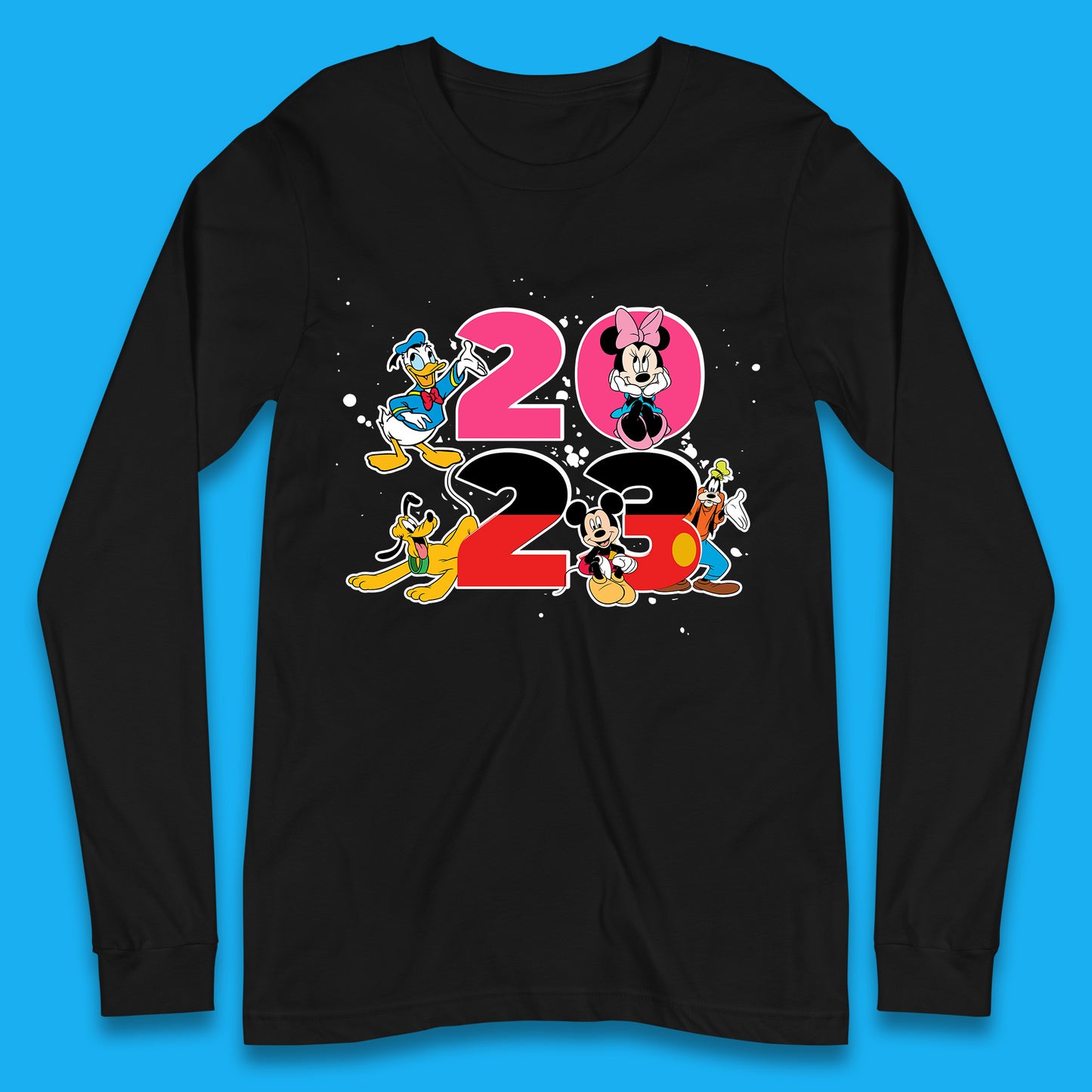 Disney Trip 2023 Disney Club Mickey Mouse Minnie Mouse Donald Duck Pluto Goofy Cartoon Characters Disney Vacation Long Sleeve T Shirt