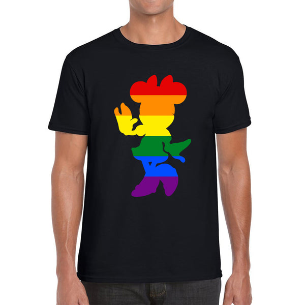 Disney Minnie Mouse Pride Disneyland LGBT Pride Month LGBTQ+ Rainbow Colours Disney World Mens Tee Top