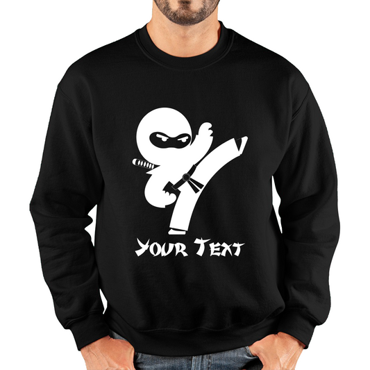 Personalised Ninja Your Name Retro Ninja Warrior Martial Arts Judo Karate Unisex Sweatshirt