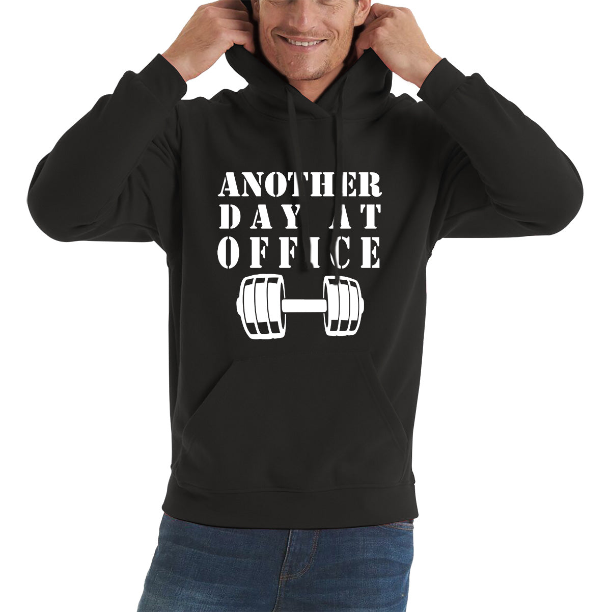 Another Day At Office Gym Barbell Gym Workout Fitness Weight Lifting Bodybuilders Unisex Hoodie