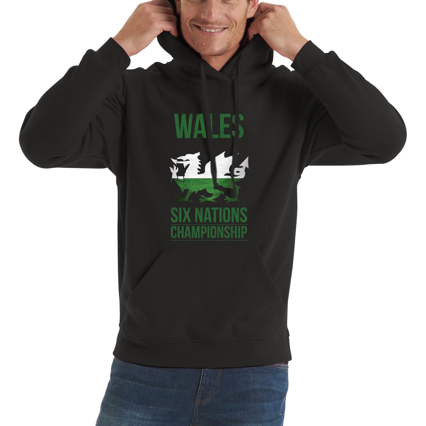 Wales Flag Logo Rugby Cup European Support World Six Nations Championship Unisex Hoodie