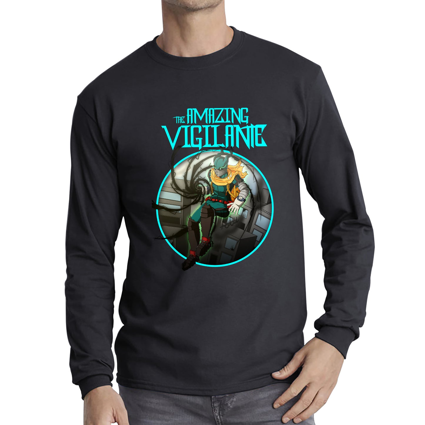 The Amazing Vigilant out of the Dark hole Vintage Graphic Cartoon Series Long Sleeve T Shirt