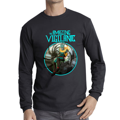 The Amazing Vigilant out of the Dark hole Vintage Graphic Cartoon Series Long Sleeve T Shirt