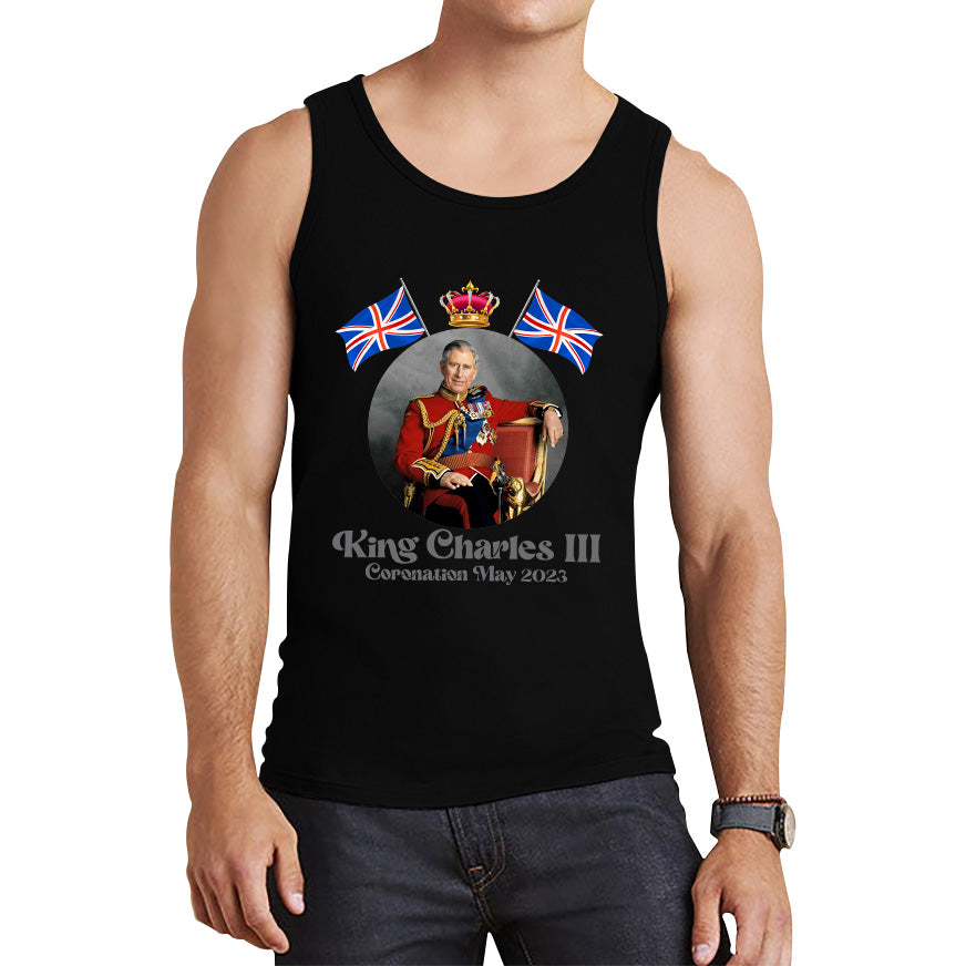 King Charles III 6th May 2023 Coronation British Flags Royal Crown CR III Union Jack His Majesty Tank Top