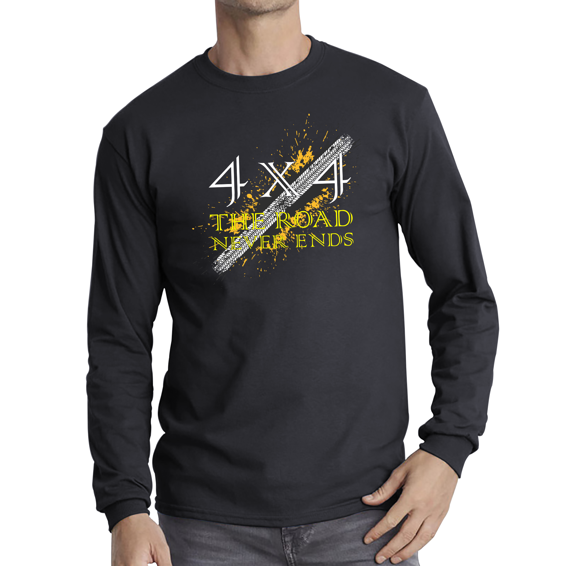 4x4 The Road Never Ends Long Sleeve T Shirt