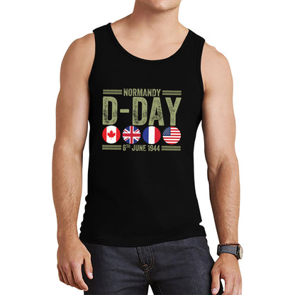 Normandy D-Day 6th June 1944 Normandy Landings World War II British Canadian Airborne Military Seaborne Invasion UK Army Veteran Patriotic Tank Top