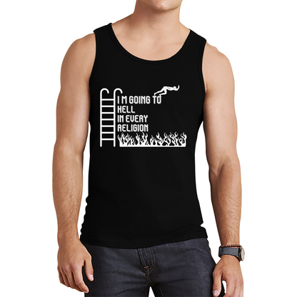 I Am Going To Hell In Every Religion Funny Offensive Novelty Sarcastic Tank Top
