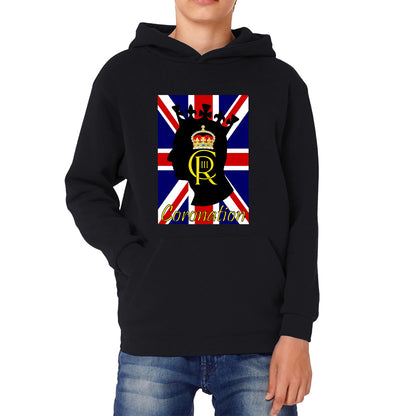 CR III Coronation Of King Charles III Royal Crown British Flag Great Britain Union Jack Kids Hoodie