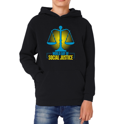 World Day Of Social Justice International Social Justice Human Rights Equality Civil Rights Criminal Justice Activism Kids Hoodie