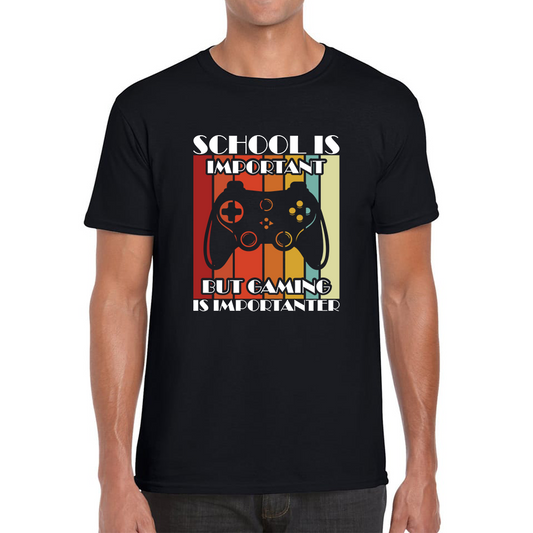 School Is Important But Gaming Is Importanter Gaming Controller T Shirt