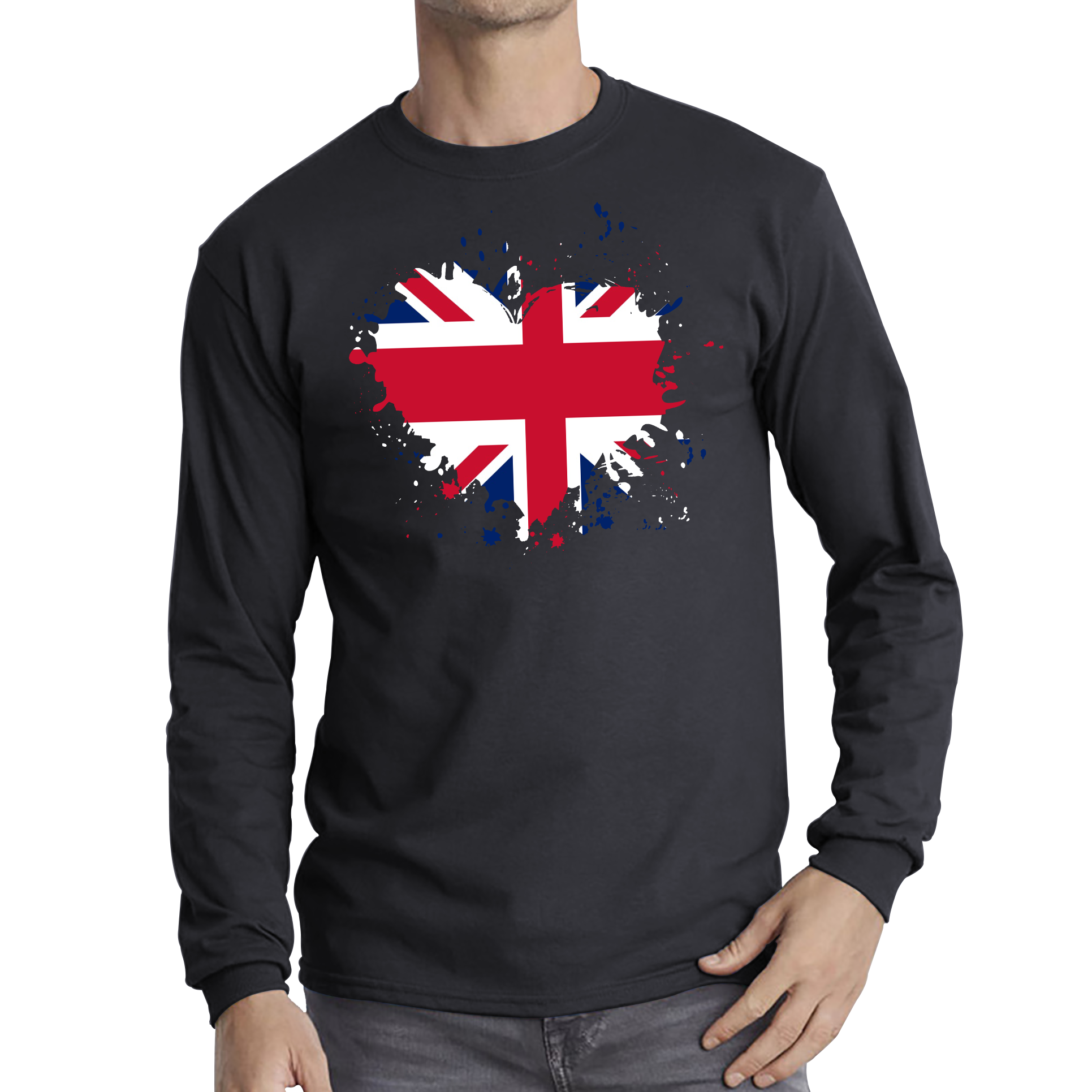 Union Jack Great Britain Heart Flag T Shirt